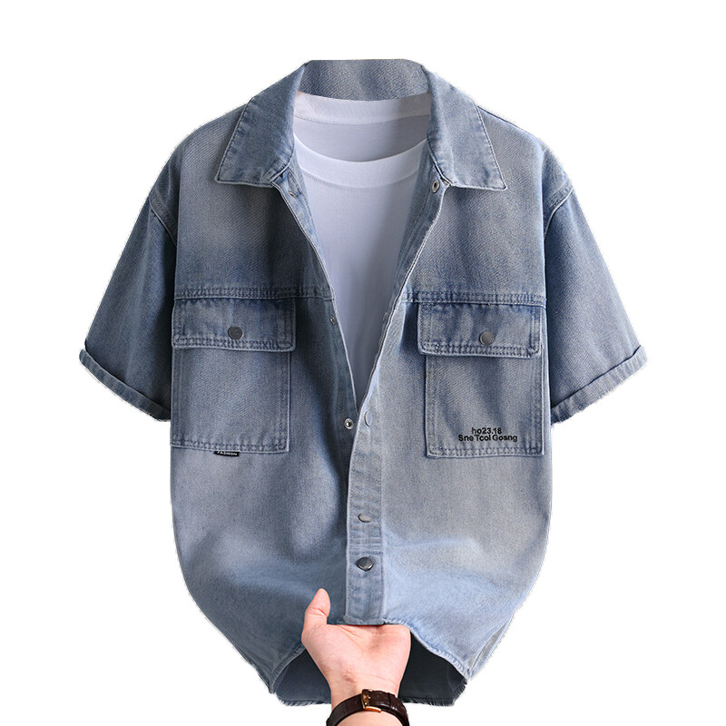 Mens Fashion Urban - Erkek Kot Gömlek Yaz Modası Düz