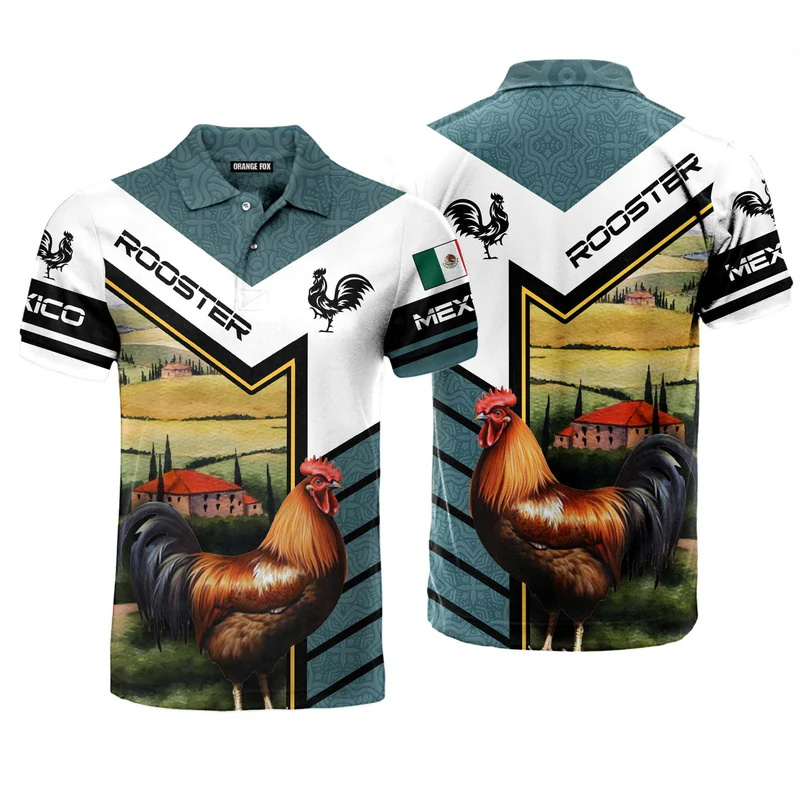 Mens Fashion Mexico - 3D Baskı Meksika Bayrağı Polo GÖMLEK