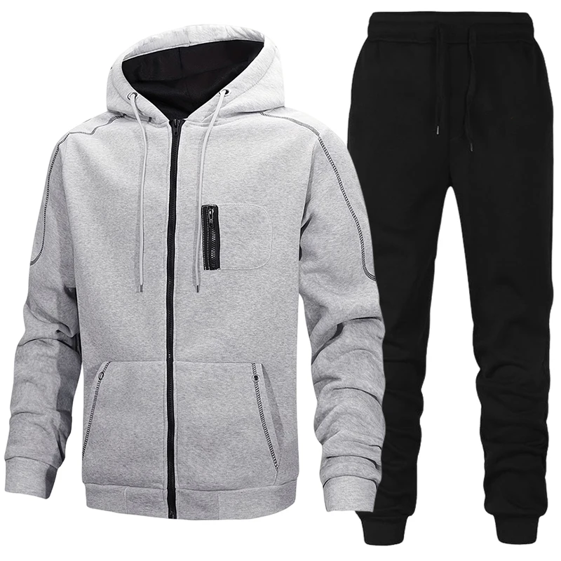 Men'S Fashion Clothing - Moda Erkek Eşofman Günlük Kapüşonlu Sweatshirt