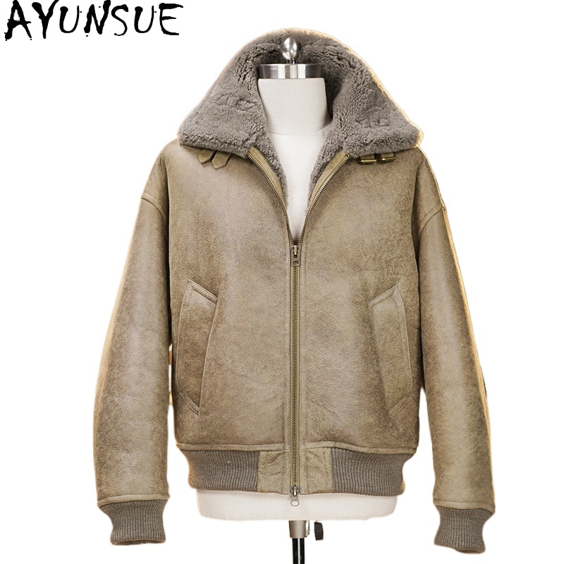 Mens Fashion Winter 2025 - AYUNSUE High-end Doğal Kürk Ceket Erkekler