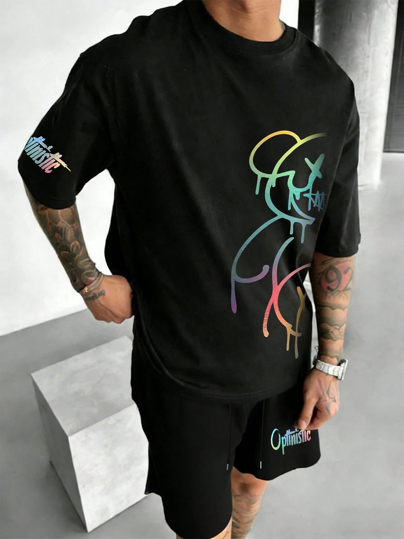 Men'S Fashion Clothing - 2026 Yaz Erkek Takımı Ayı Baskılı