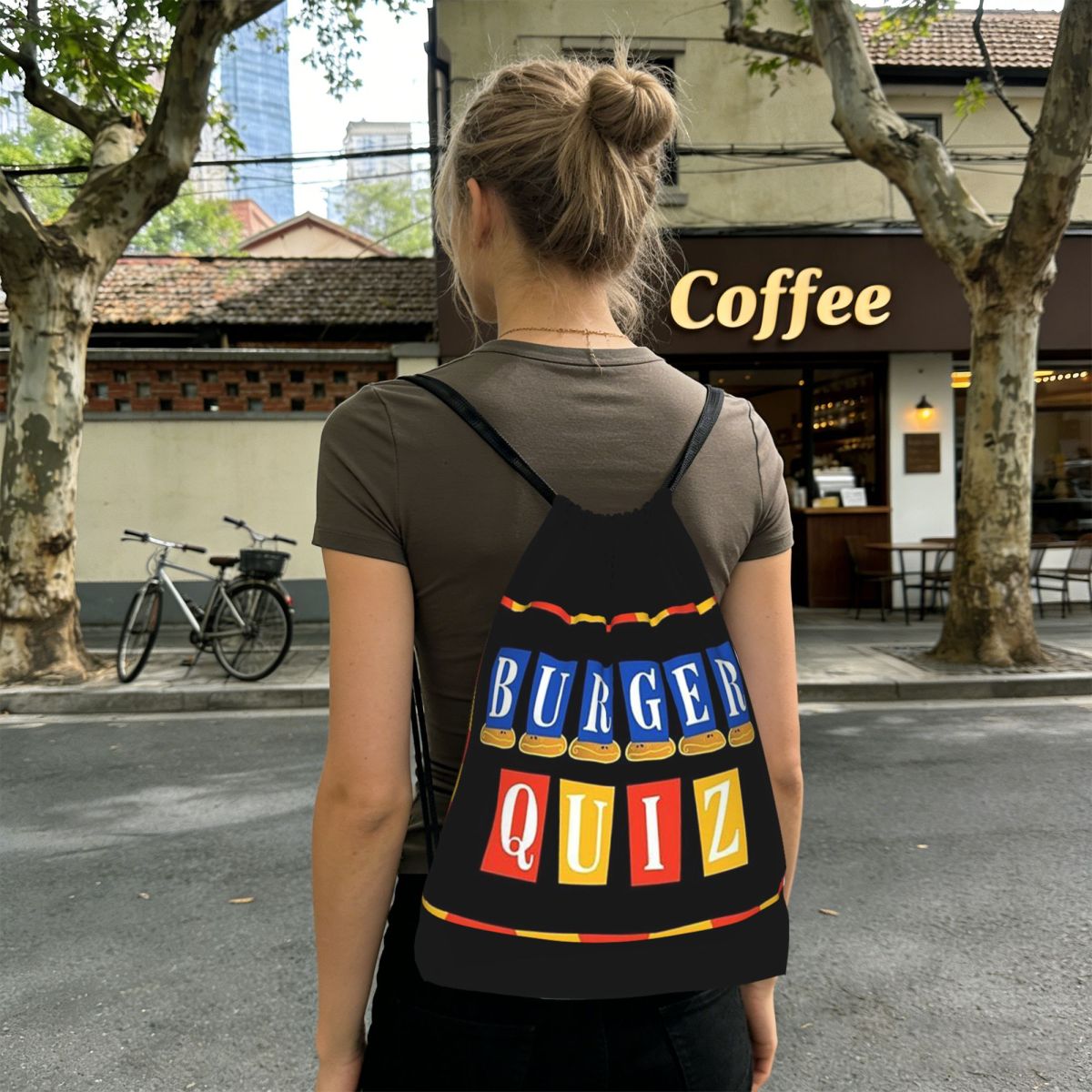 Men'S Fashion Quiz - Burger Quiz Yeni Logo Sırt Çantaları