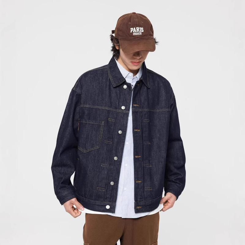Harrington Jacket - Orijinal Renk Denim Ceket erkek Japon