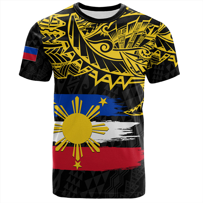 Men'S Fashion Philippines - Harajuku 3D filipinler ulusal amblem baskılı