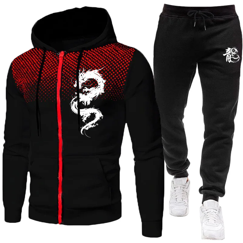Men'S Fashion Clothing - Erkek Paris Ejderha Desenli Moda Baskılı