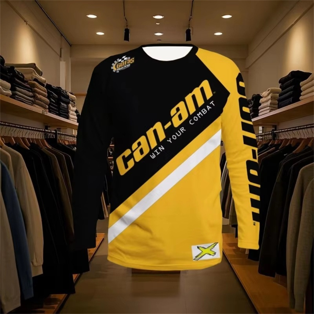 Men'S Fashion Clothing - Motosiklet Yarışı Uzun Kollu Yuvarlak Yaka