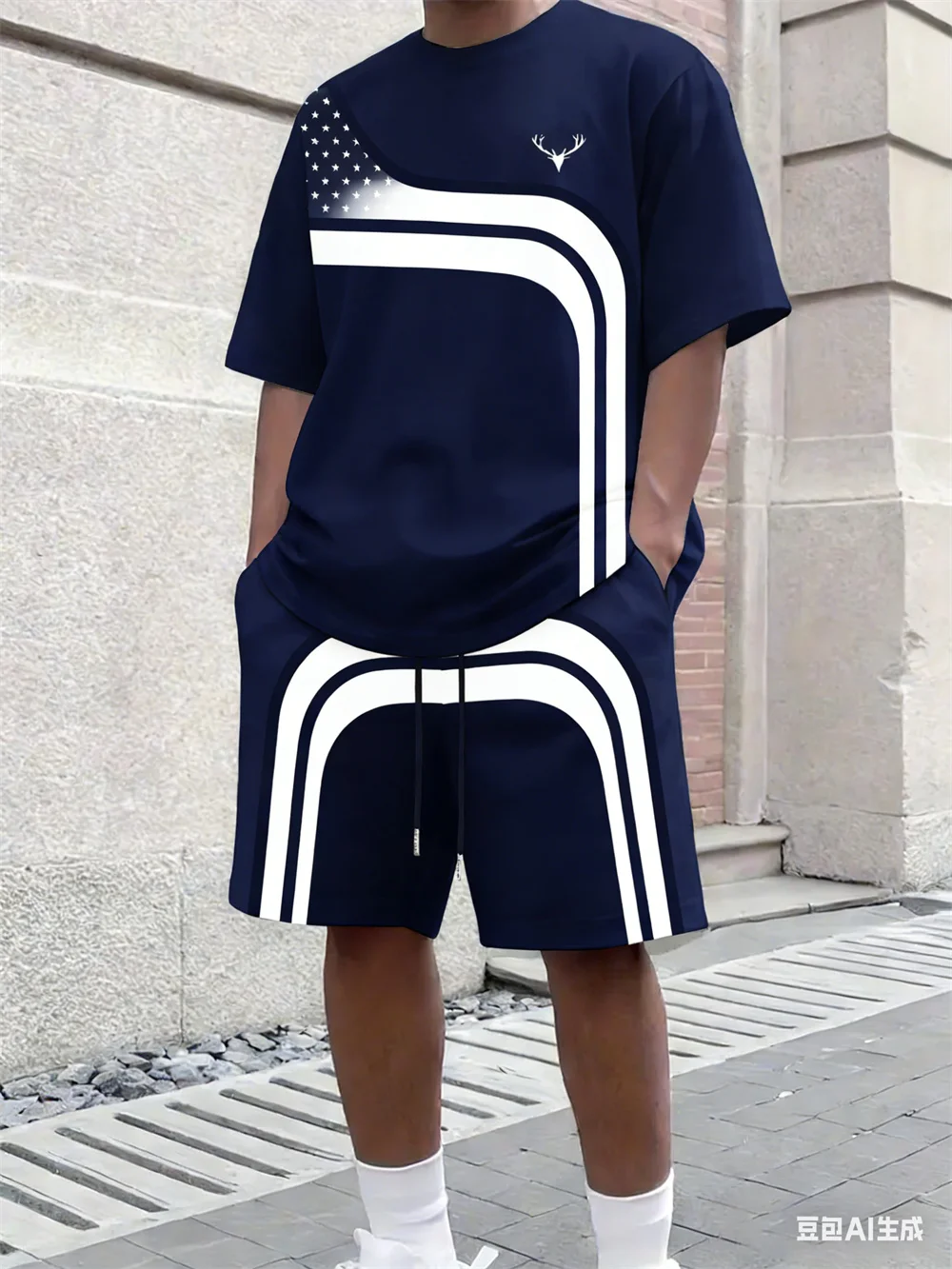 Men'S Fashion Clothing - Moda Yaz erkek Şerit Baskı Rahat