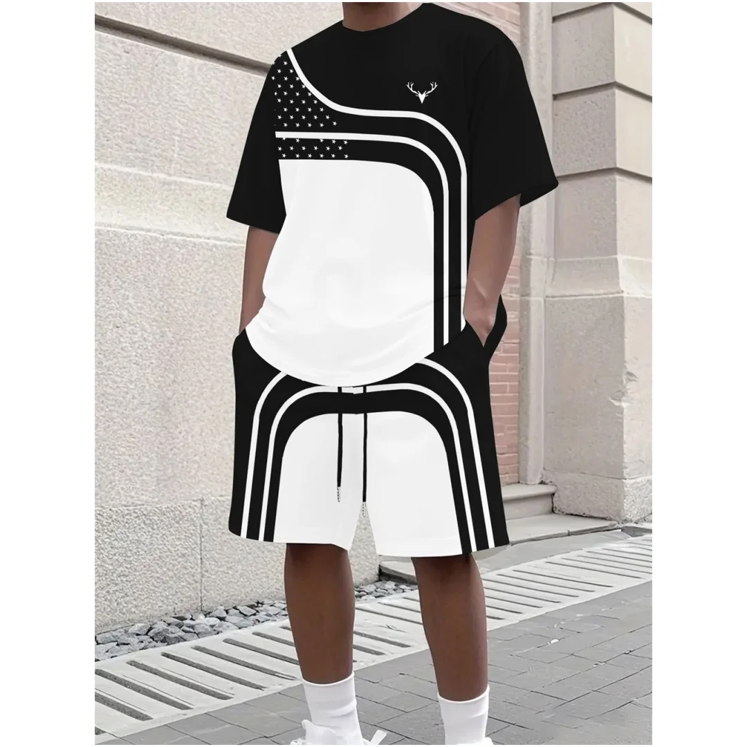 Moda Yaz erkek Şerit Baskı Rah - Men'S Fashion Clothing incelemesi ve fiyatı