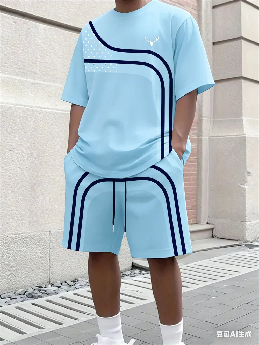 Moda Yaz erkek Şerit Baskı Rah - Men'S Fashion Clothing incelemesi ve fiyatı